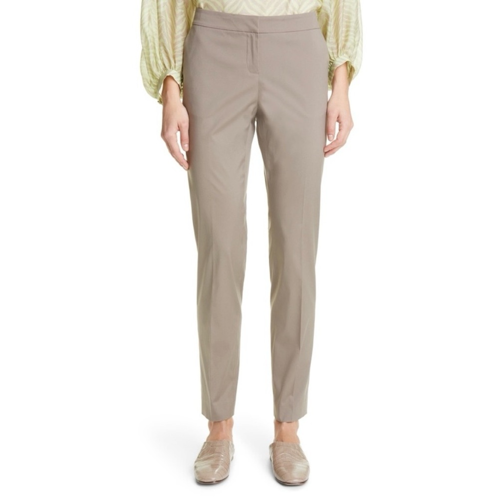 Lafayette 148 Manhattan Cigarette Pants Cotton Ankle Pants in Clay Size 2